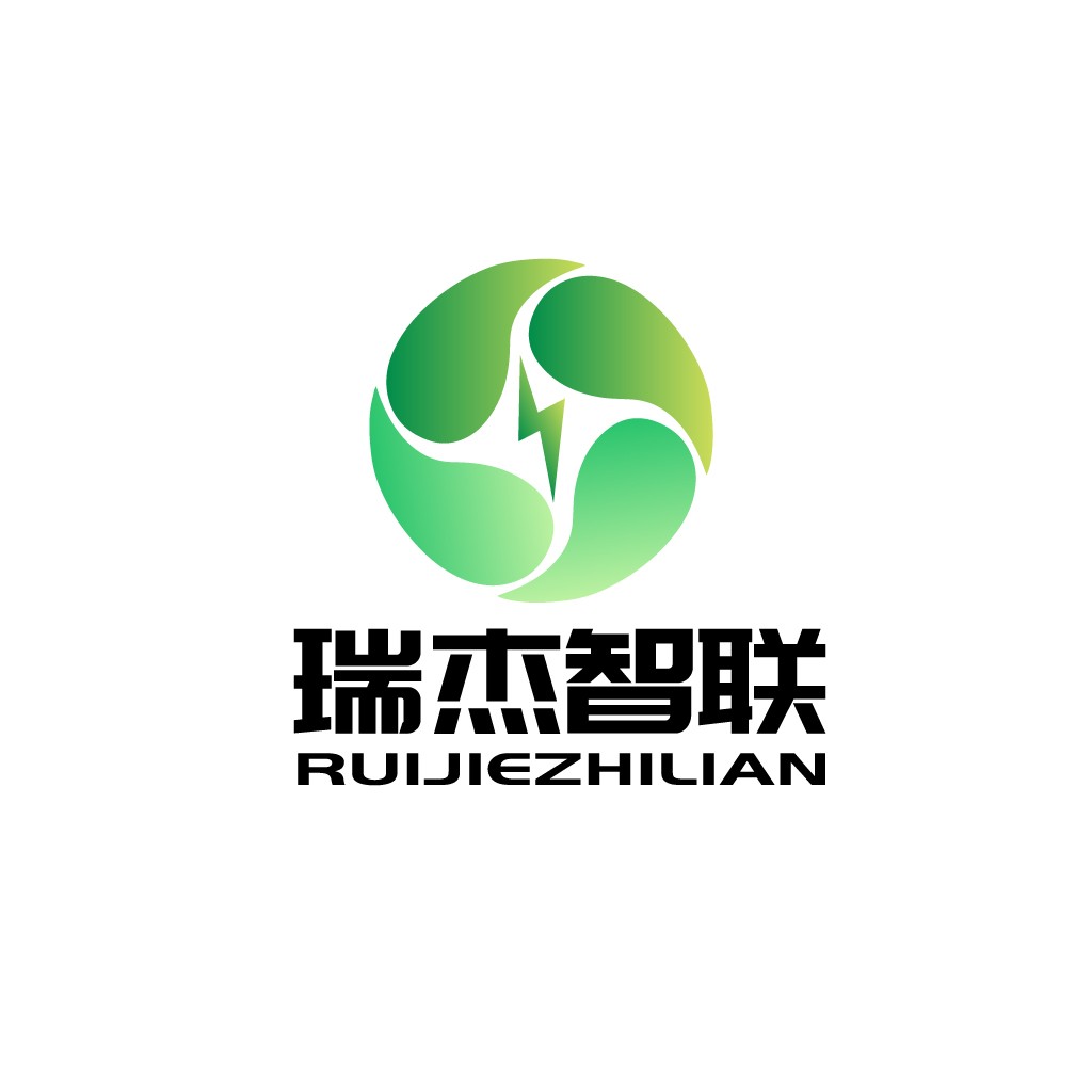 绿色渐变圆环雷电logo设计