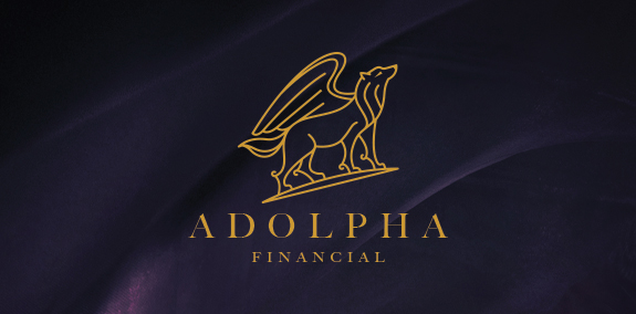 优雅金融logo设计:金色飞马与深蓝背景
