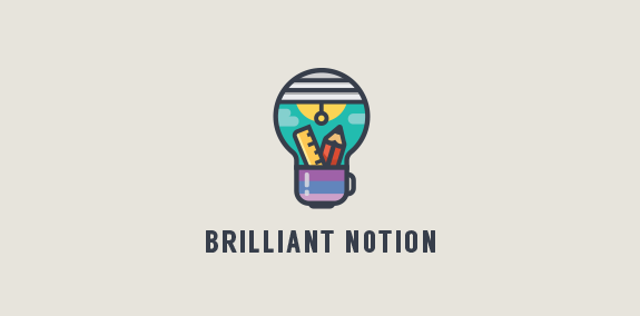 创意灯泡设计:Brilliant Notion Logo