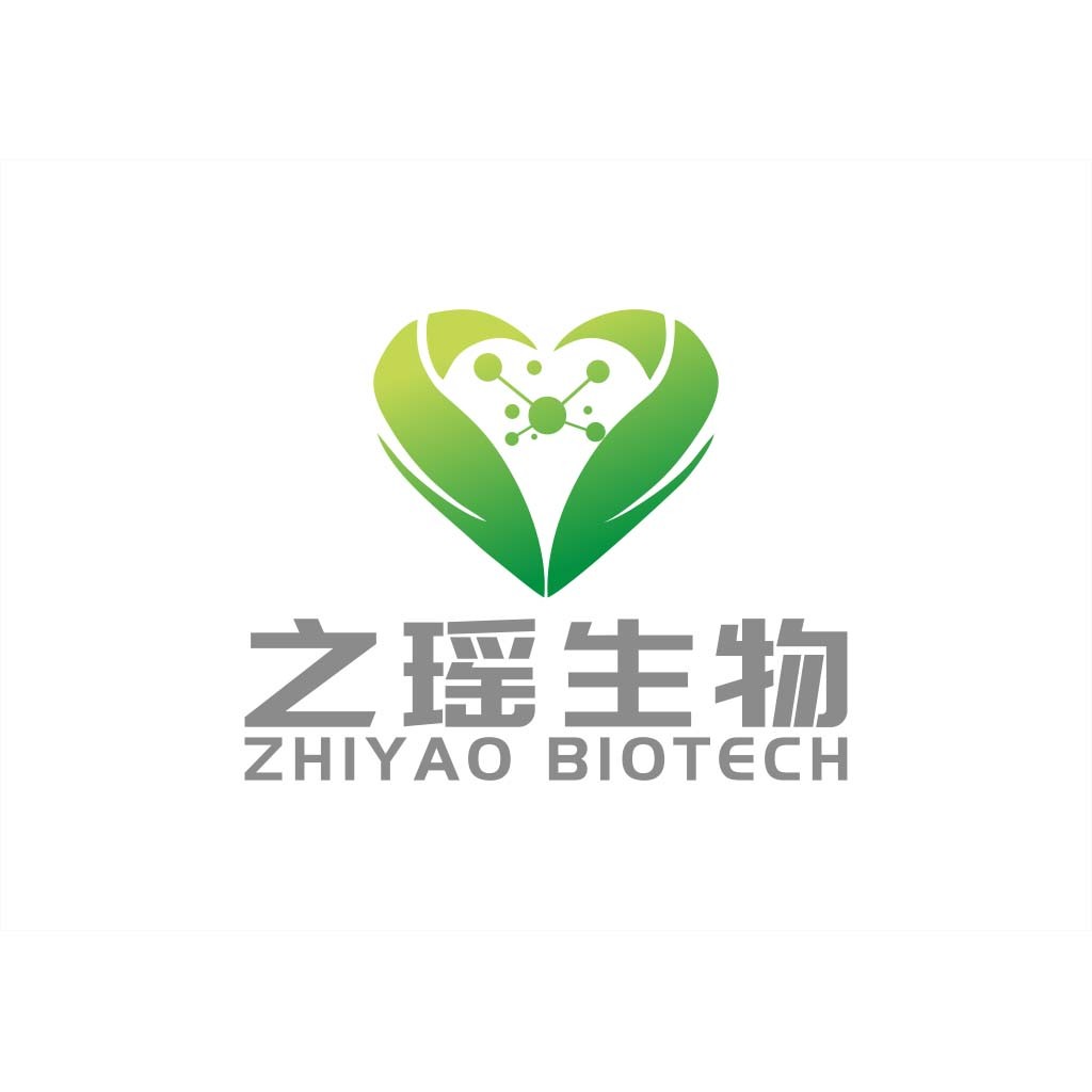 绿色心形分子结构生物技术logo设计