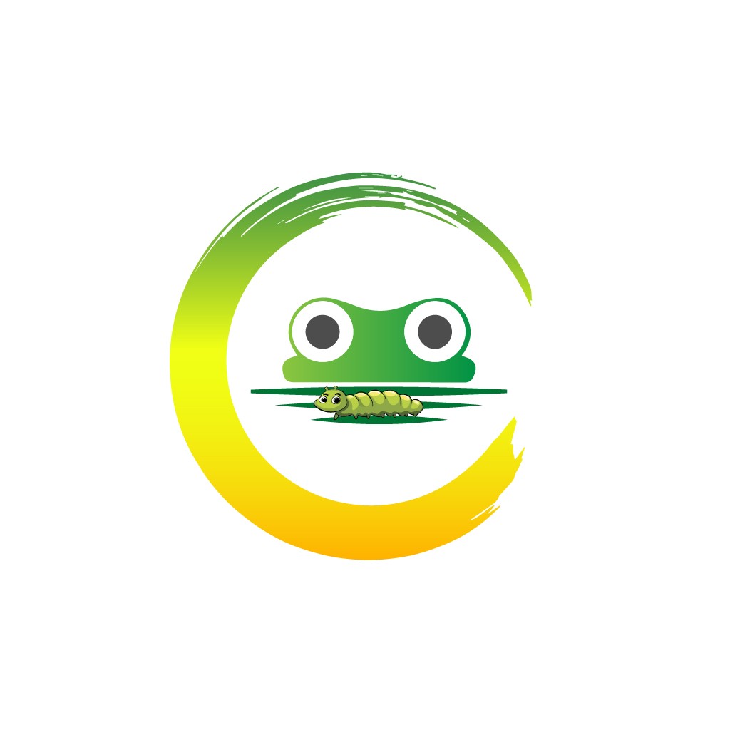 绿色卡通虫子logo设计