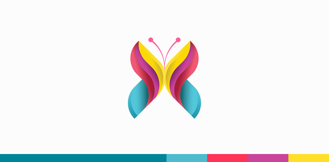 色彩斑斓的蝴蝶logo设计