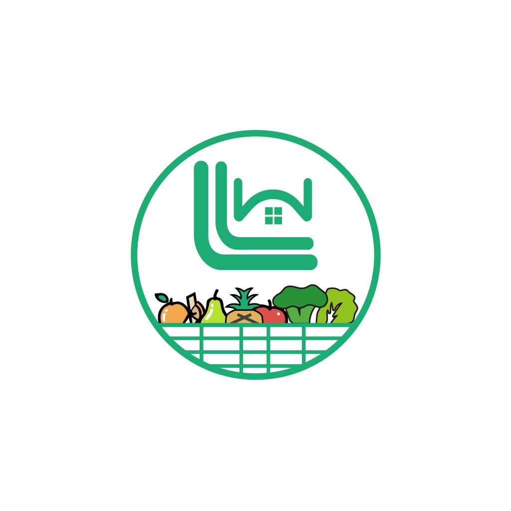 绿色果蔬篮子logo设计