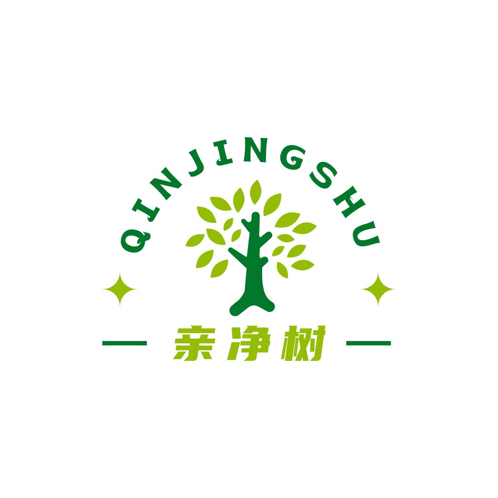 QINJINGSHU logo设计：清新自然的绿色品牌标识