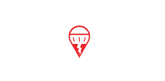 闪电定位图标logo设计
