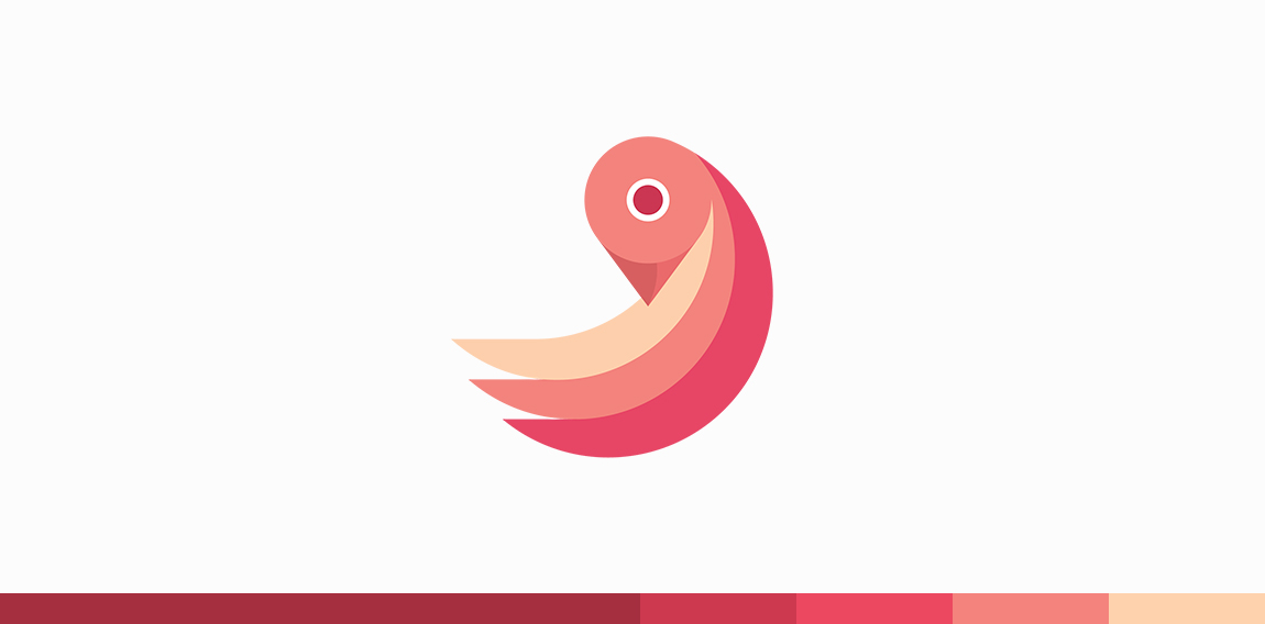 简约渐变色鸟形logo设计