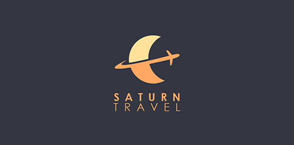 旅行公司logo设计:月亮与飞机结合