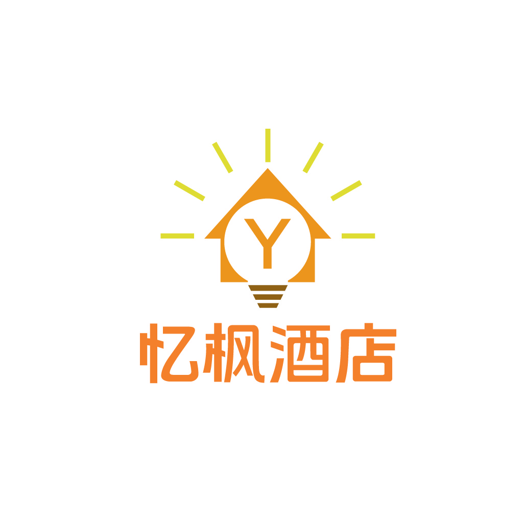 创意灯泡酒店logo设计