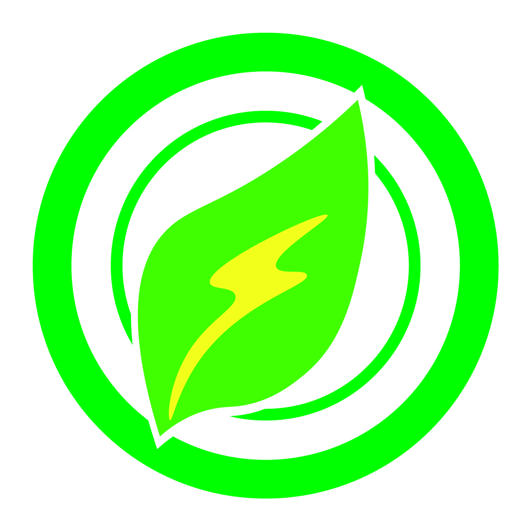 绿色闪电环保logo设计