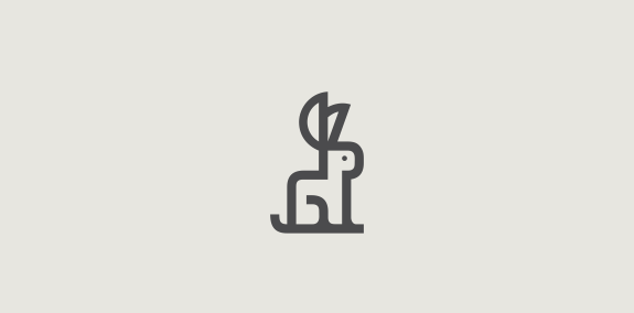 简约兔子logo设计