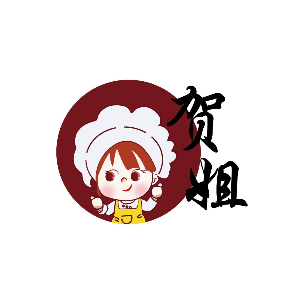 可爱厨师卡通形象logo设计