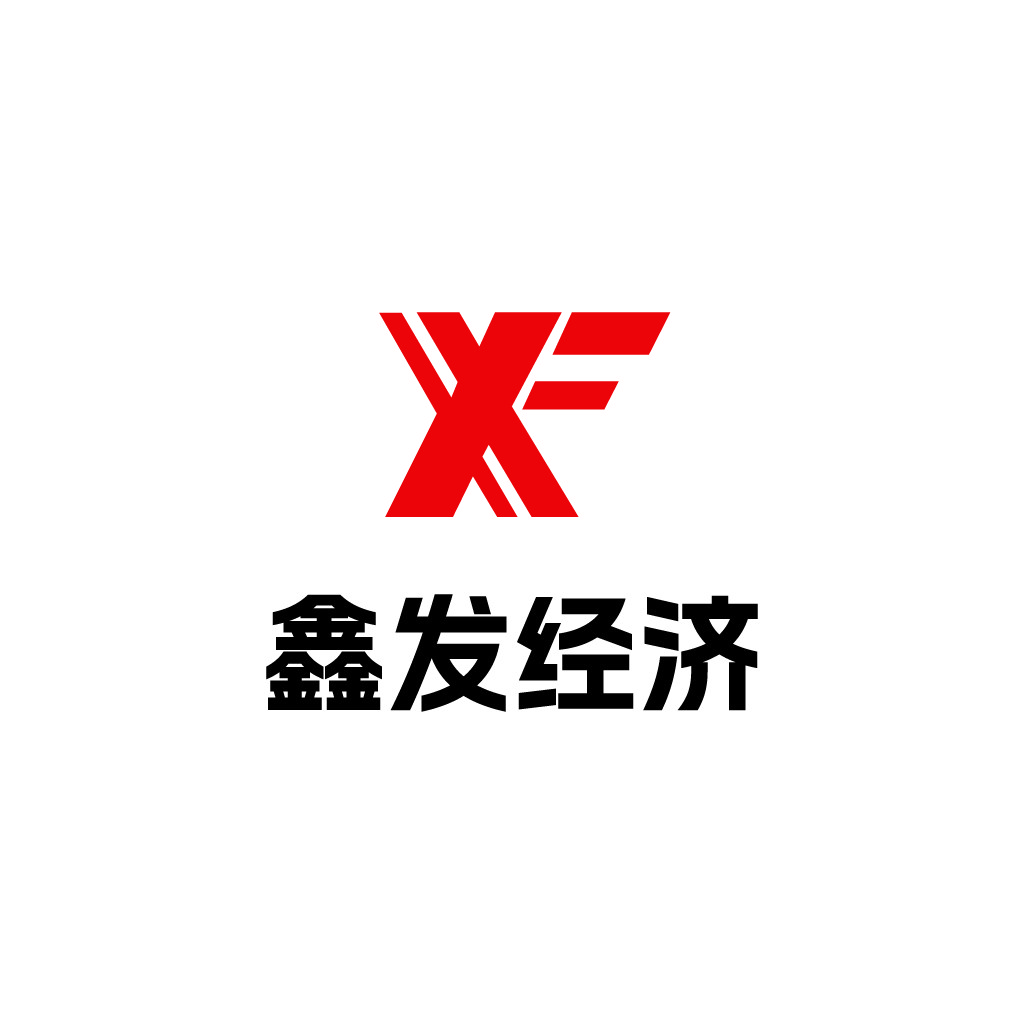 红色几何标志设计,适合经济类企业
