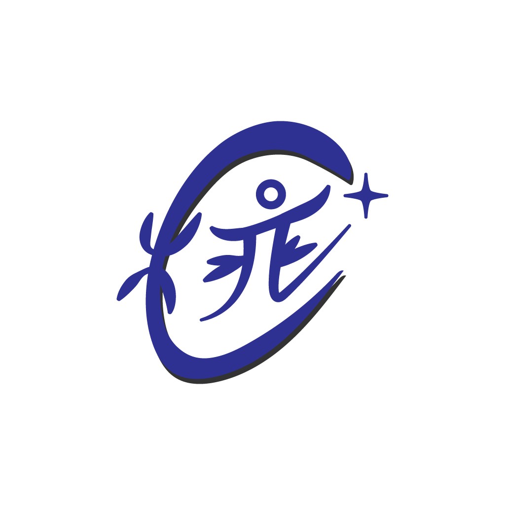 蓝色月亮与星星logo设计