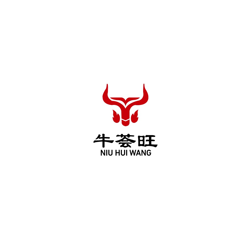 红色牛头logo设计,适用于品牌标识
