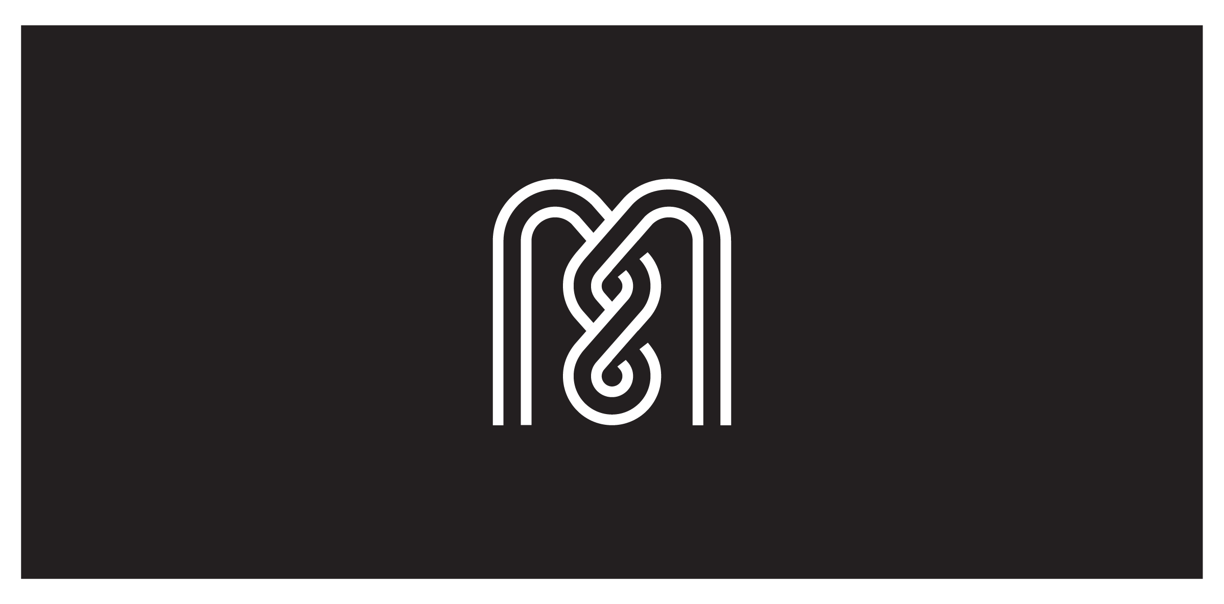 简约线条艺术M字母logo设计