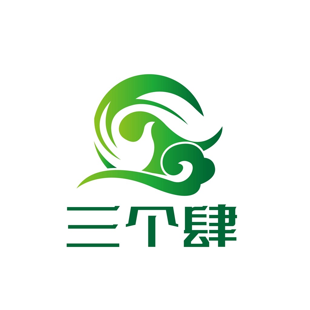 绿色渐变波浪形logo设计