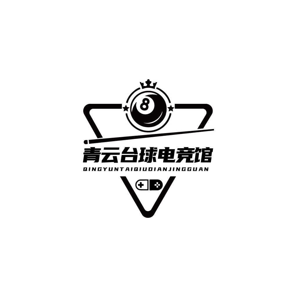 8号球台球馆logo设计