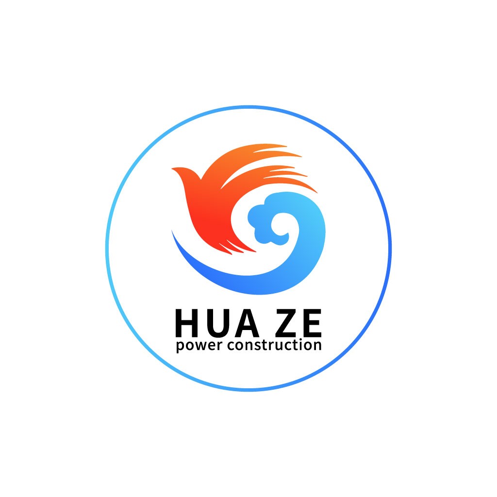 HUA ZE Power Construction Logo Design