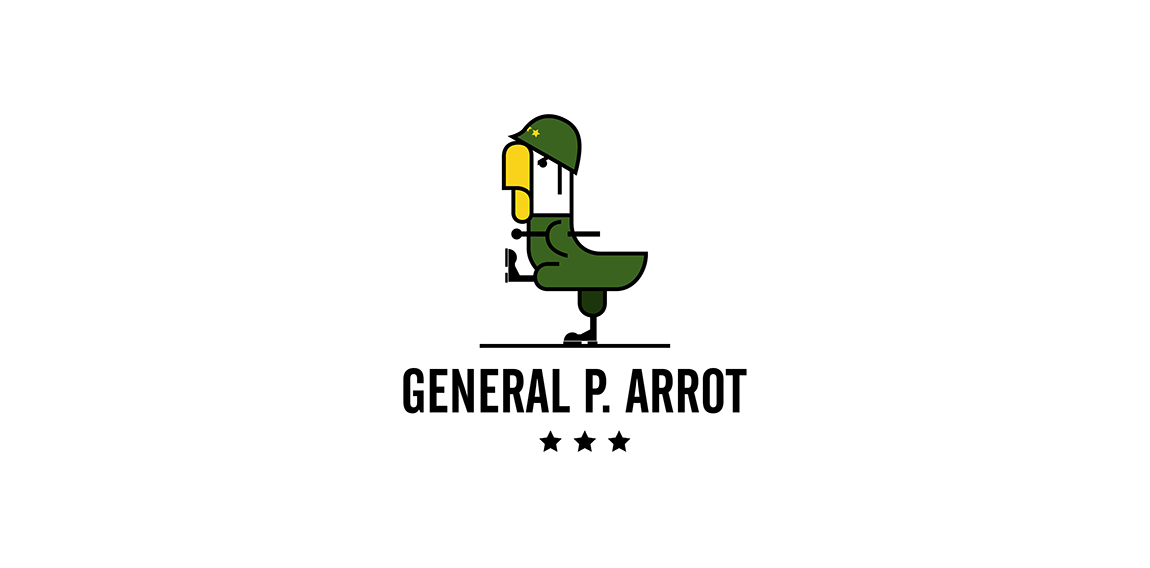 卡通风格将军形象logo设计