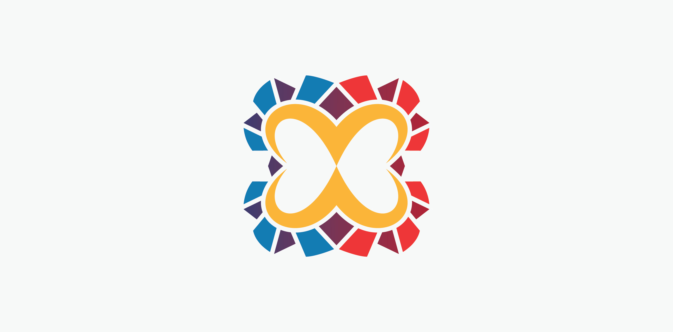 色彩斑斓的心形logo设计