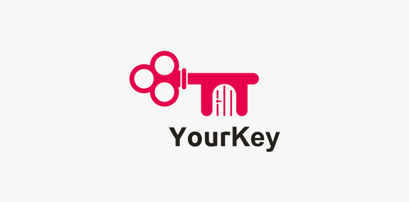 简约钥匙图标logo设计