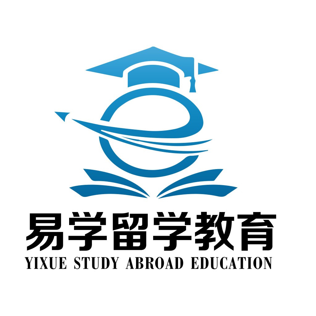 教育留学logo设计:简洁蓝白配色