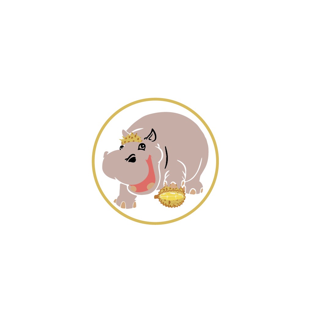 卡通河马logo设计:可爱动物品牌形象
