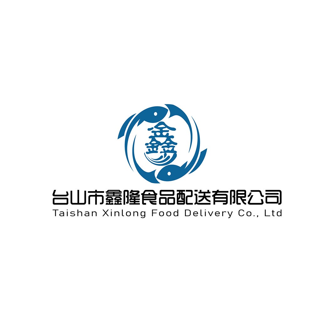 鱼形元素的现代食品配送公司logo设计