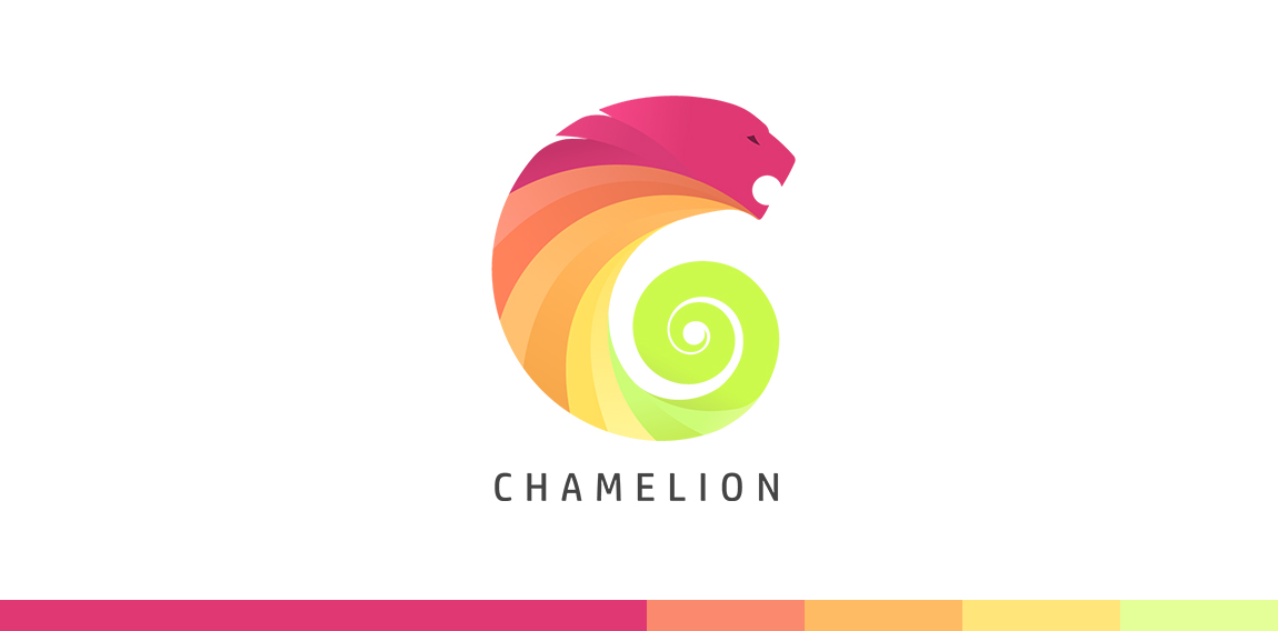 渐变色狮子头Logo设计