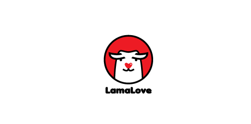 LamaLove Logo设计:可爱卡通风格