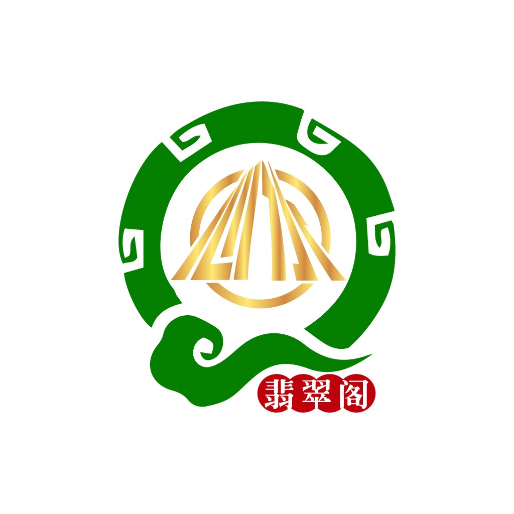 翡翠阁logo设计:绿色与金色的和谐之美