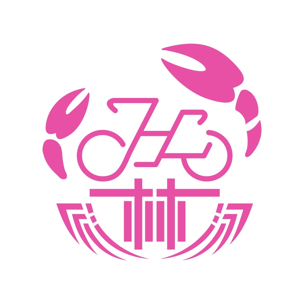 粉色简约风格的圆形logo设计