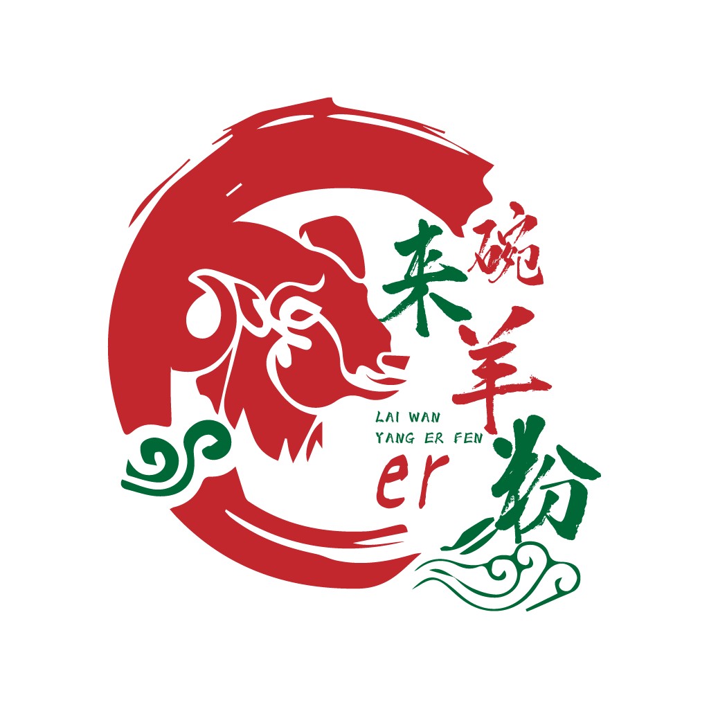 红色羊头图案的logo设计