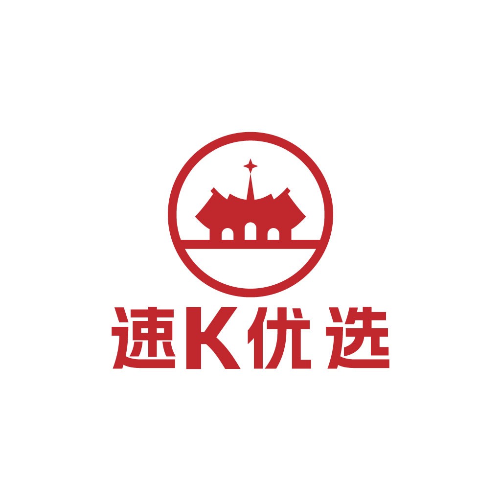 红色建筑元素的简约logo设计