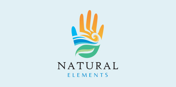 自然元素手印logo设计