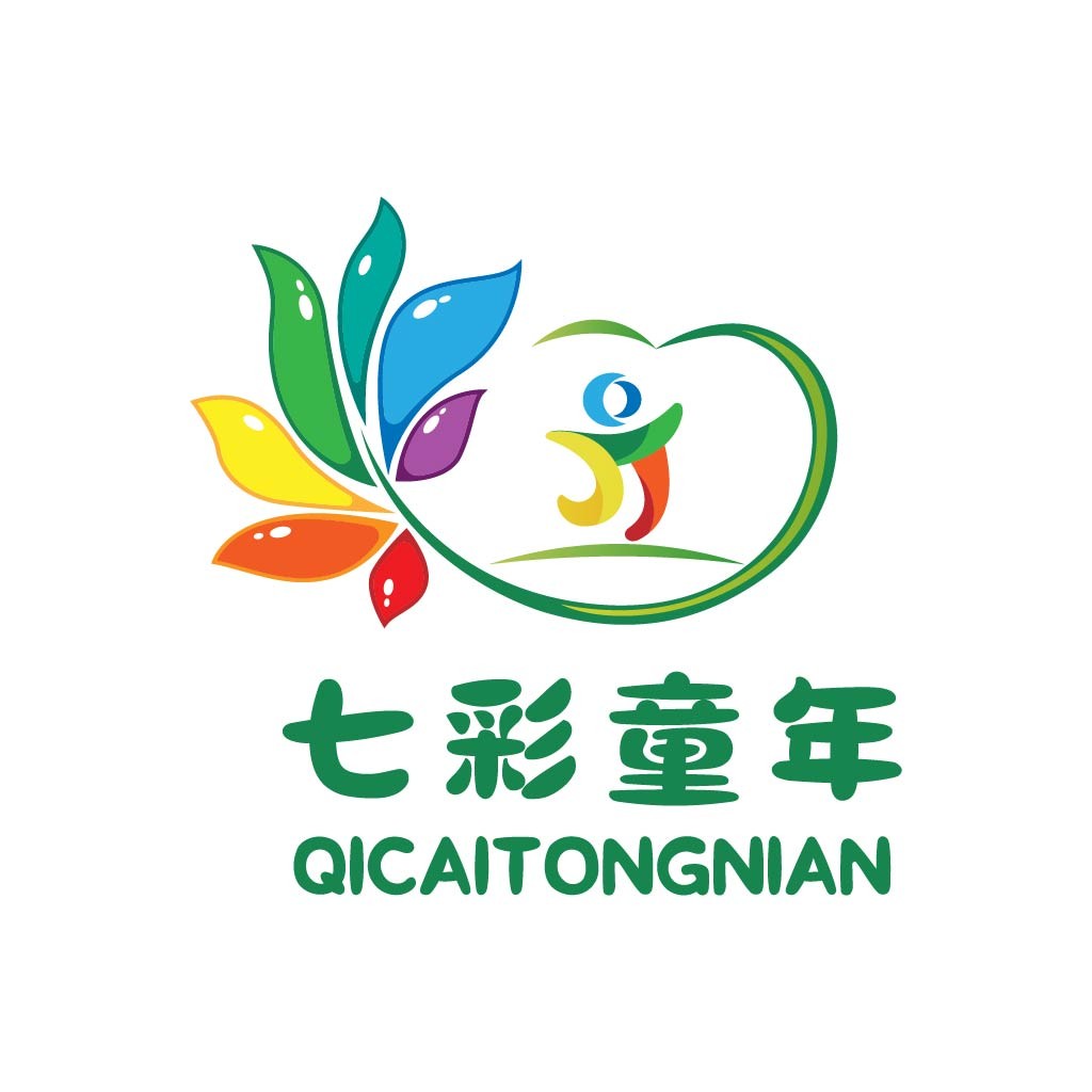 七彩童年logo设计:儿童教育品牌视觉识别