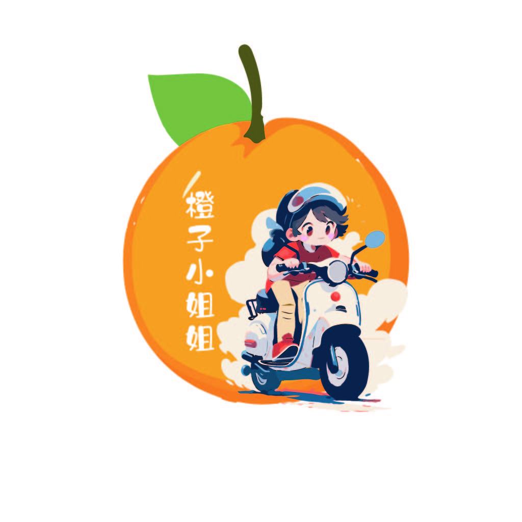 橙子小姐姐骑车logo设计
