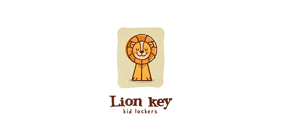 狮子钥匙logo设计:儿童储物柜标识