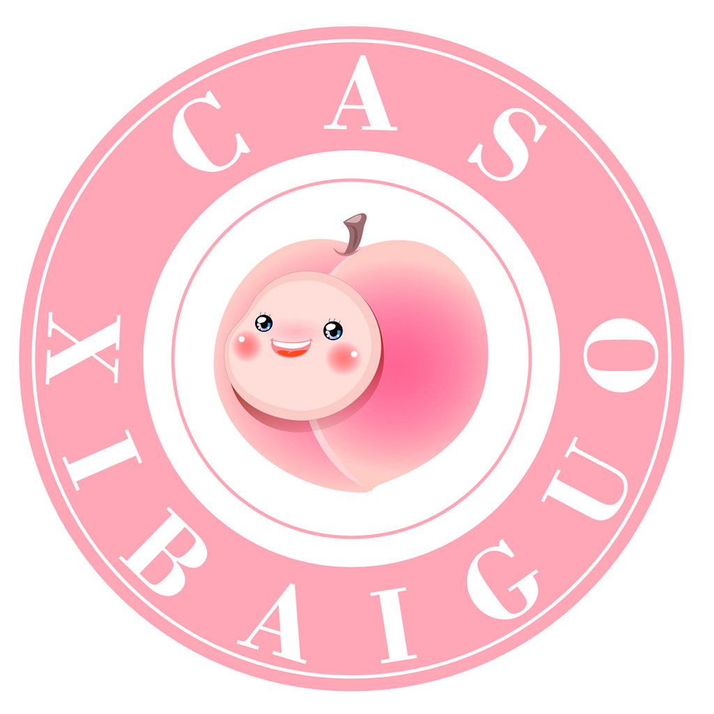 可爱卡通风格的粉色桃子logo设计