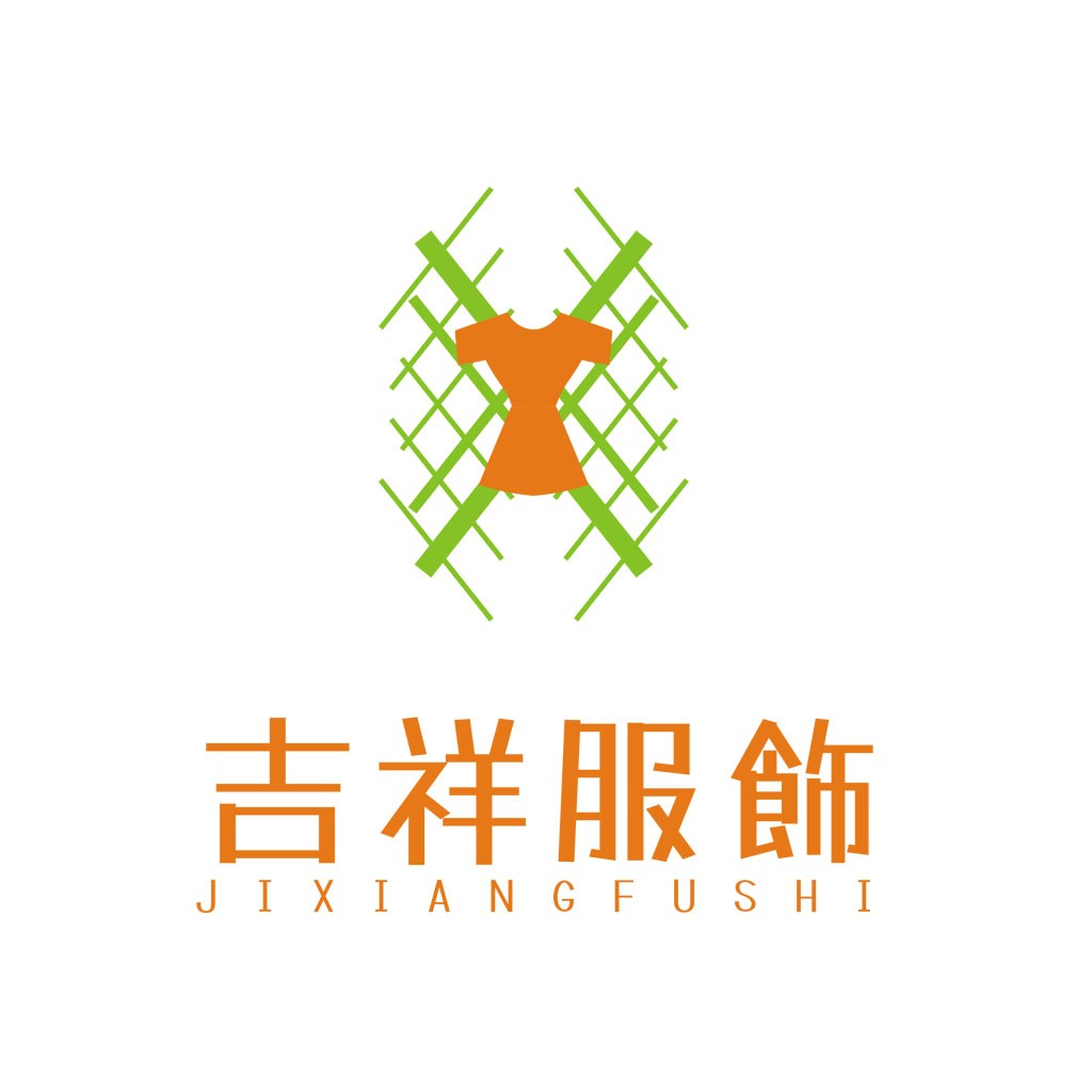 服装品牌logo设计:绿色竹编与橙色T恤结合