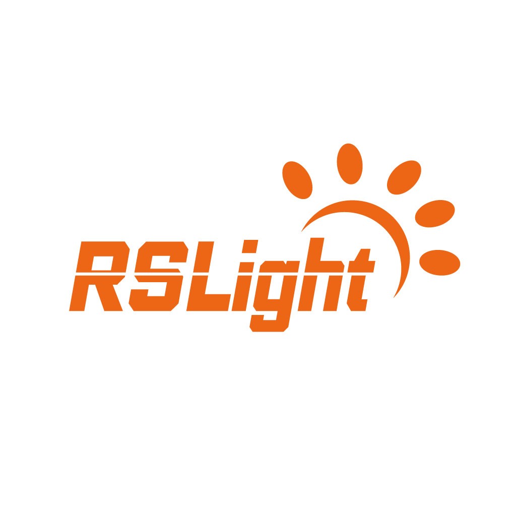 RSLight logo设计:橙色太阳光芒品牌标识