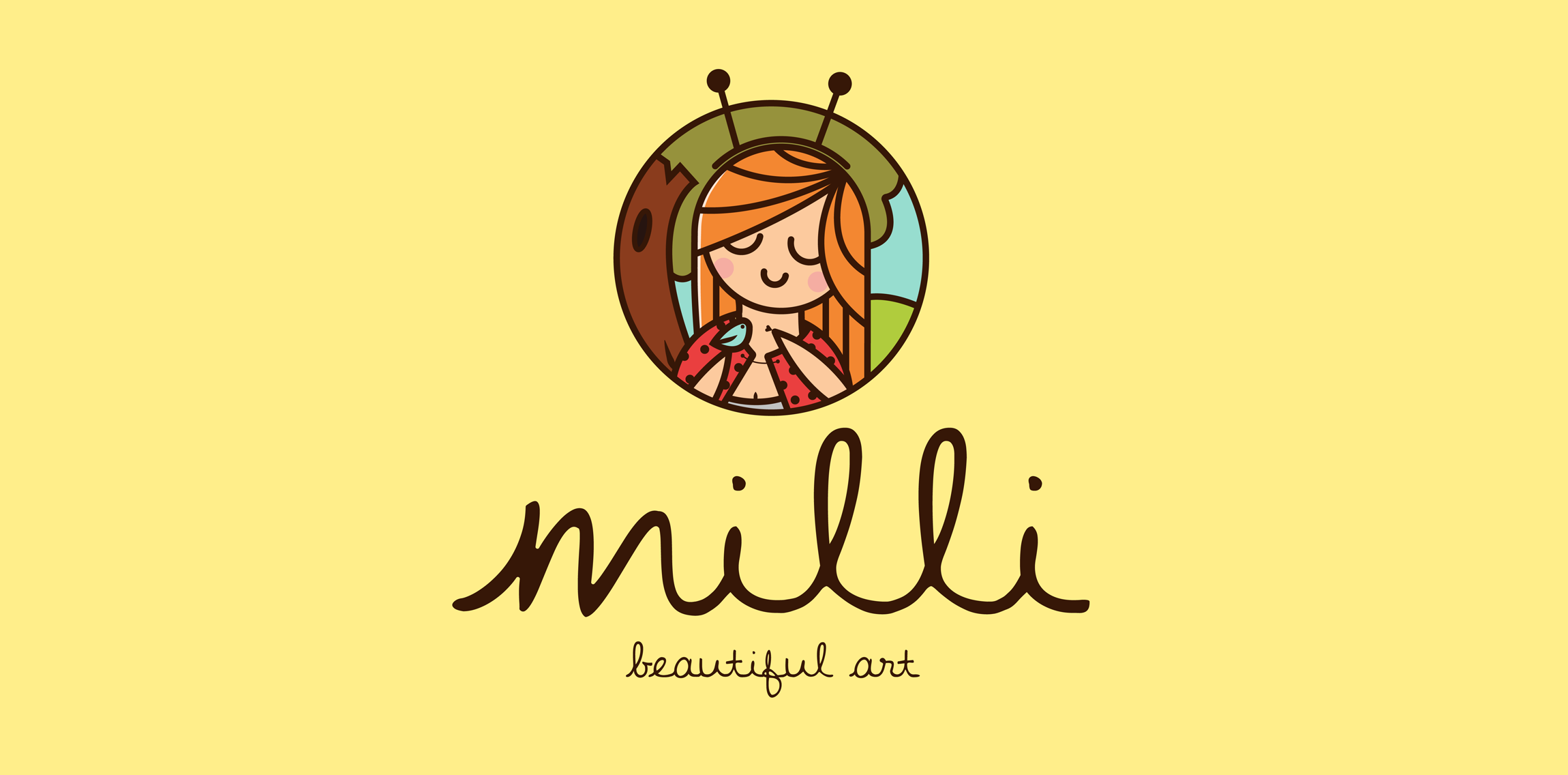 Milli Logo设计：可爱艺术风格
