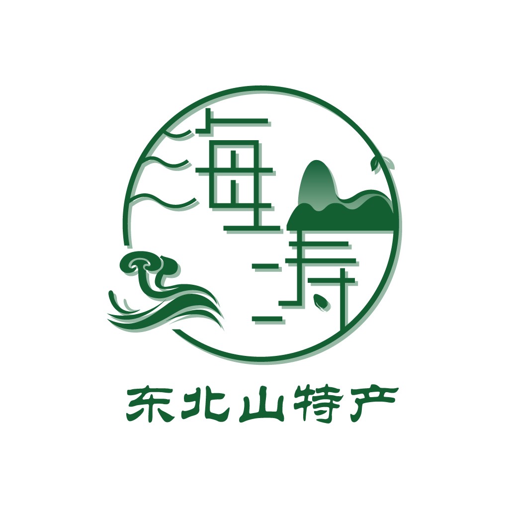 绿色山水logo设计：自然环保品牌标识