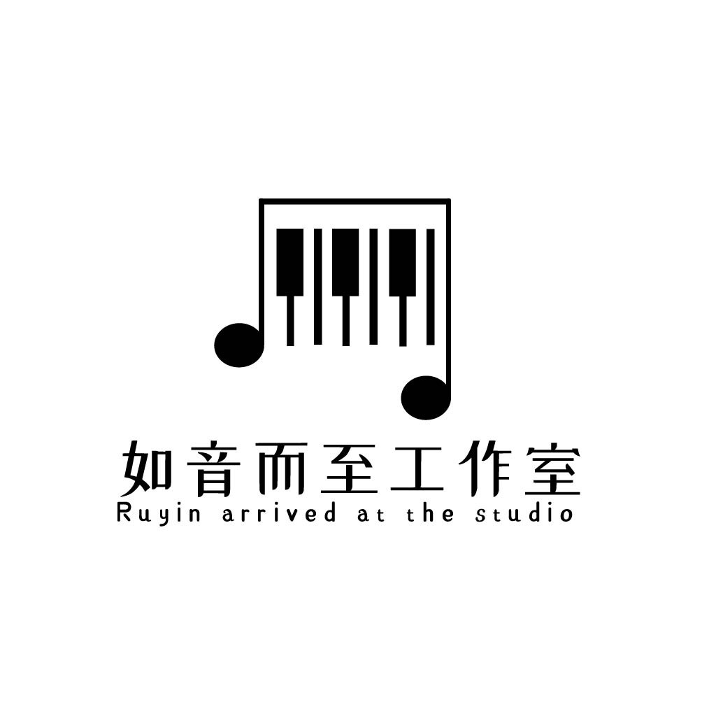 音乐工作室logo设计:简洁音符与钢琴键