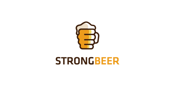 啤酒杯Logo设计:强啤酒