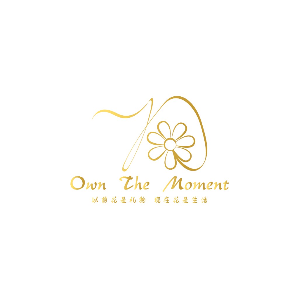 优雅金色花卉logo设计