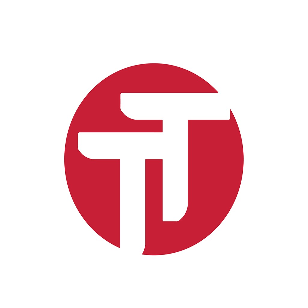 简洁现代红色圆圈字母T logo设计