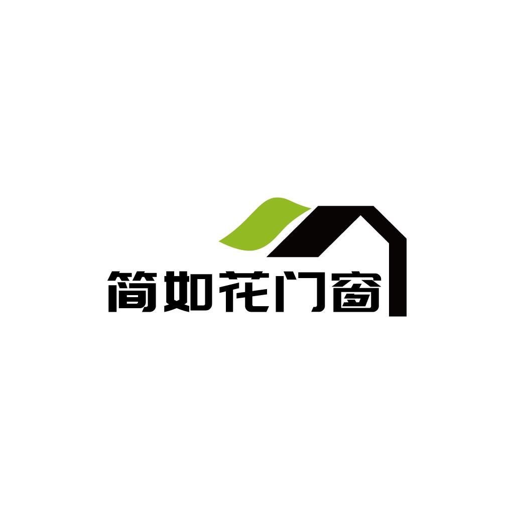 简约绿色屋顶建筑logo设计