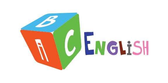 英语学习logo设计:创意字母与立方体结合