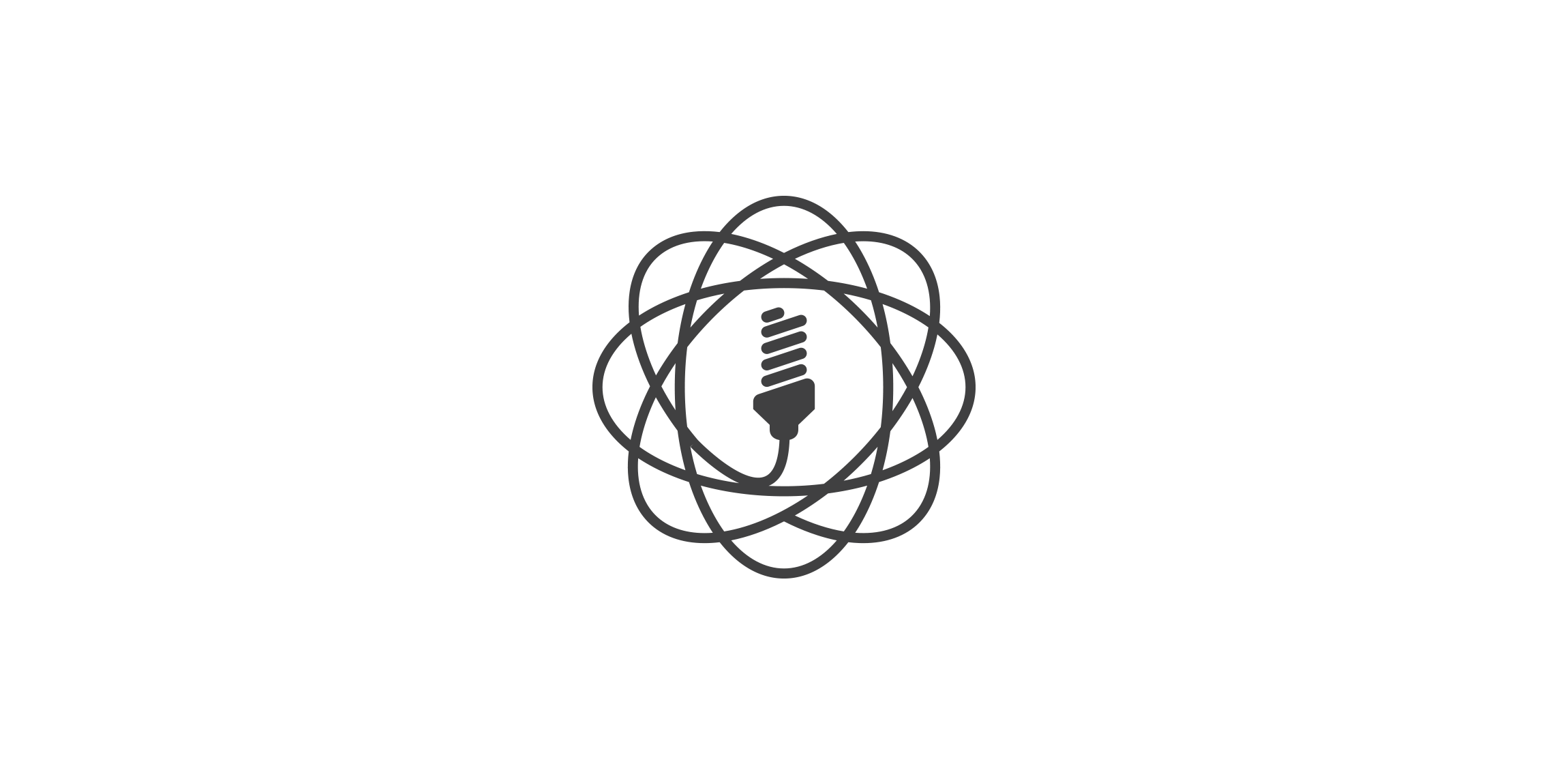 原子结构灯泡logo设计